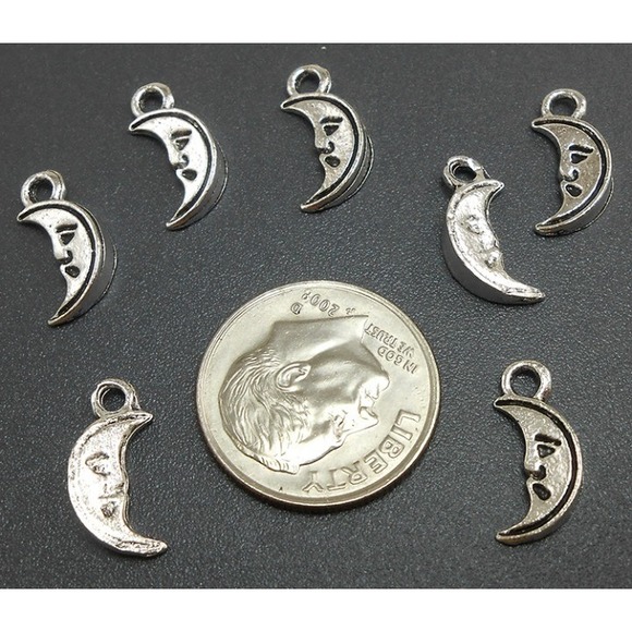 20pcs Small Moon Charms, jewelry making supplies - Picture 2 of 2